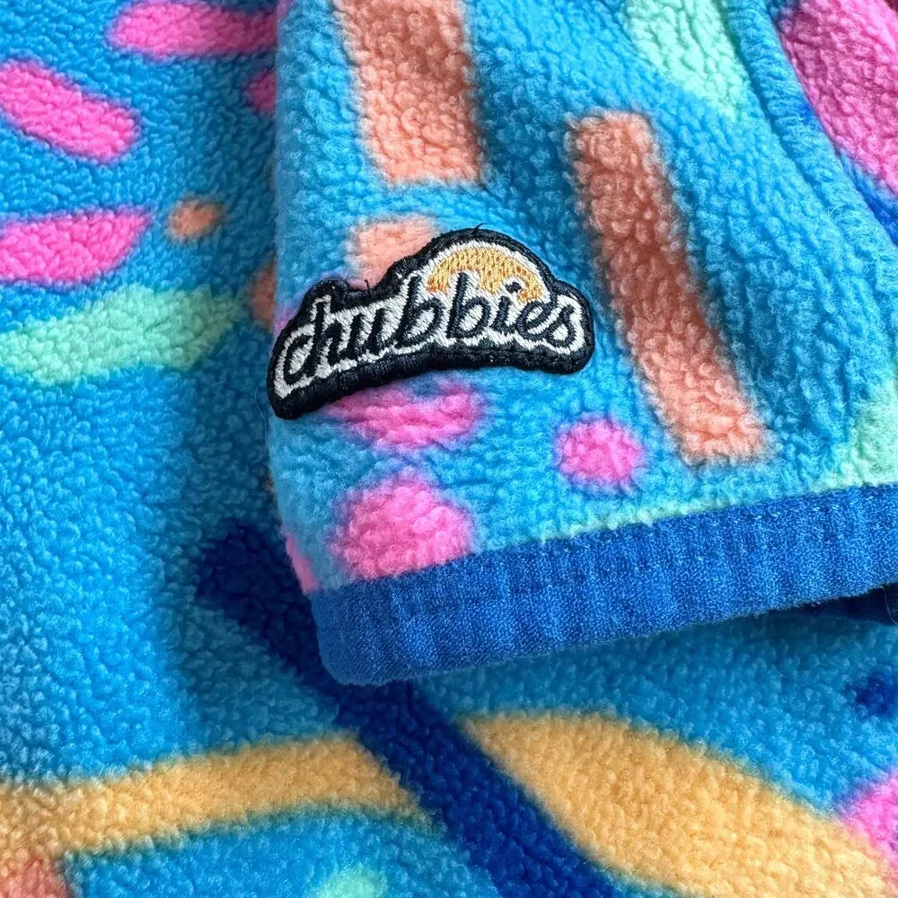 Chubbies Mens Apres Party Quarter 1/4 Zip Pullover Jacket Size S Fleece Blue